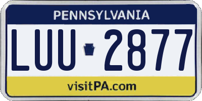 PA license plate LUU2877