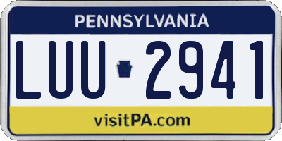 PA license plate LUU2941