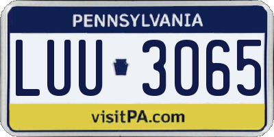 PA license plate LUU3065