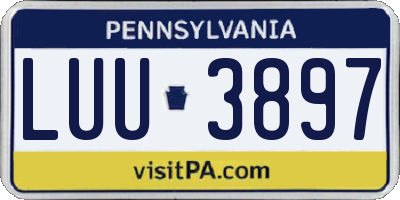 PA license plate LUU3897