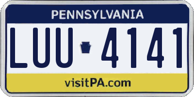 PA license plate LUU4141