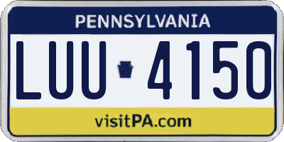 PA license plate LUU4150