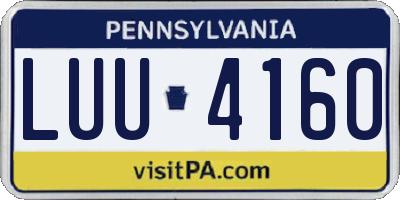 PA license plate LUU4160