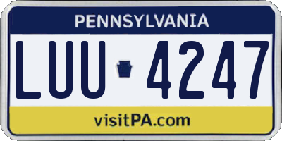 PA license plate LUU4247