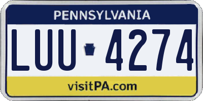 PA license plate LUU4274