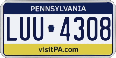 PA license plate LUU4308