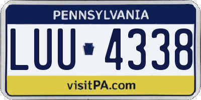 PA license plate LUU4338