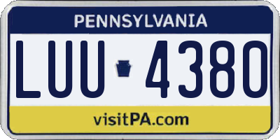 PA license plate LUU4380