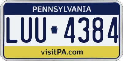 PA license plate LUU4384
