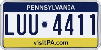 PA license plate LUU4411