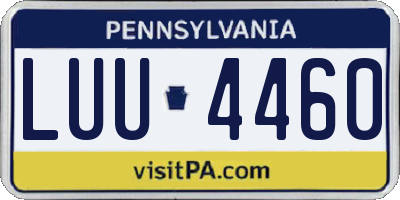 PA license plate LUU4460
