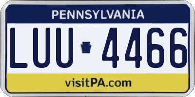 PA license plate LUU4466