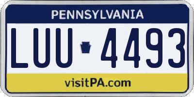 PA license plate LUU4493