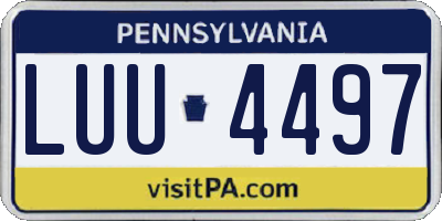 PA license plate LUU4497