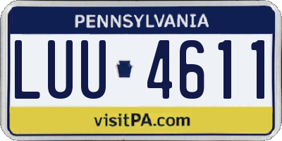 PA license plate LUU4611