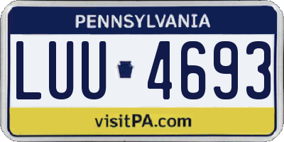 PA license plate LUU4693