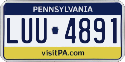 PA license plate LUU4891