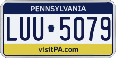 PA license plate LUU5079