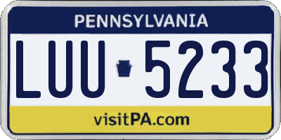 PA license plate LUU5233