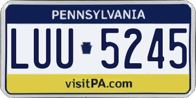 PA license plate LUU5245