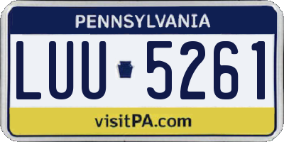 PA license plate LUU5261