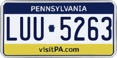 PA license plate LUU5263