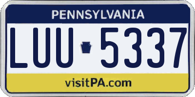 PA license plate LUU5337