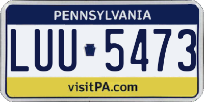 PA license plate LUU5473