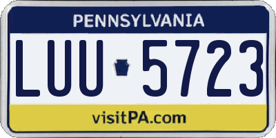 PA license plate LUU5723