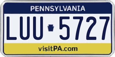PA license plate LUU5727