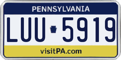 PA license plate LUU5919