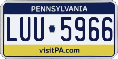 PA license plate LUU5966