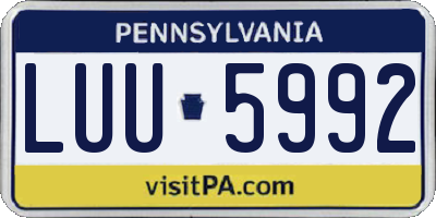 PA license plate LUU5992