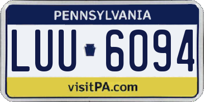 PA license plate LUU6094