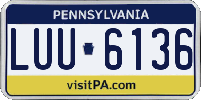 PA license plate LUU6136