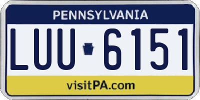 PA license plate LUU6151