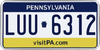 PA license plate LUU6312