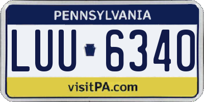 PA license plate LUU6340