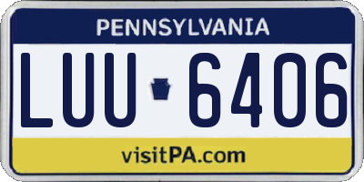 PA license plate LUU6406