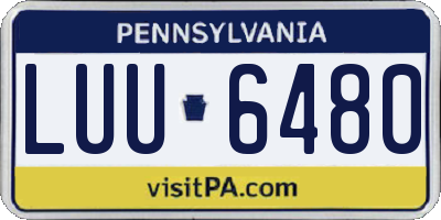 PA license plate LUU6480
