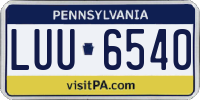 PA license plate LUU6540
