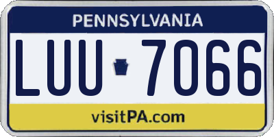 PA license plate LUU7066