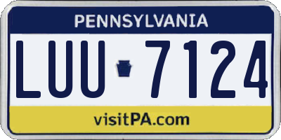 PA license plate LUU7124