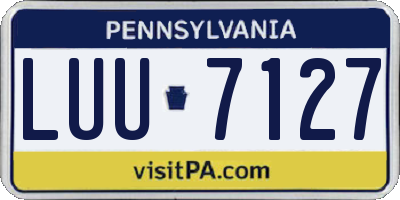 PA license plate LUU7127