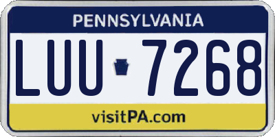 PA license plate LUU7268