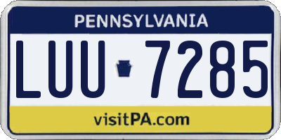 PA license plate LUU7285