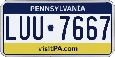 PA license plate LUU7667