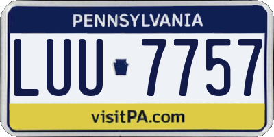 PA license plate LUU7757