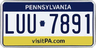 PA license plate LUU7891