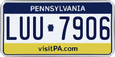 PA license plate LUU7906